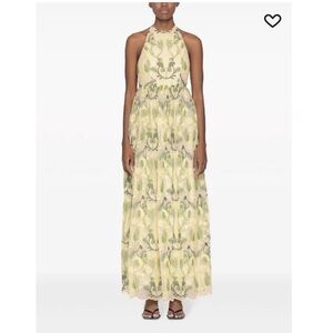 NWT $1,580 Agua By Agua Bendita Acanella Habitat halter maxi dress